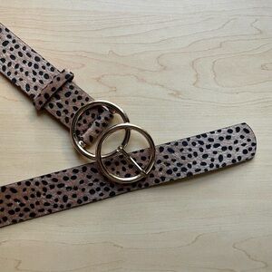 Faux leather leopard belt
